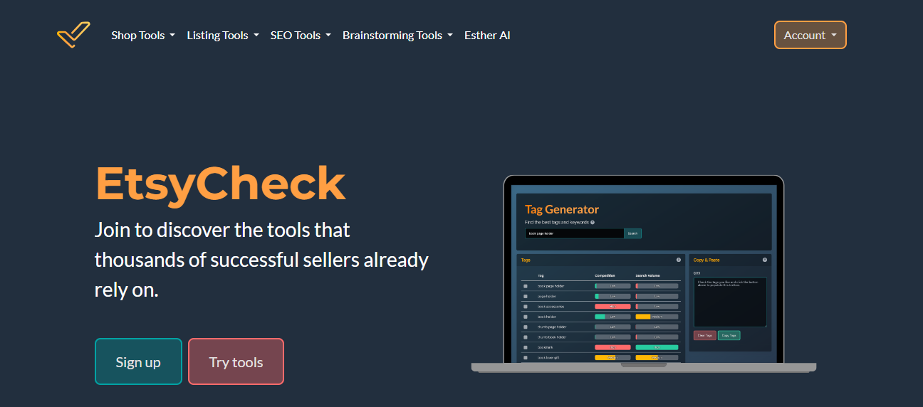 EtsyCheck A Tool For Etsy Sellers To Optimize Listings