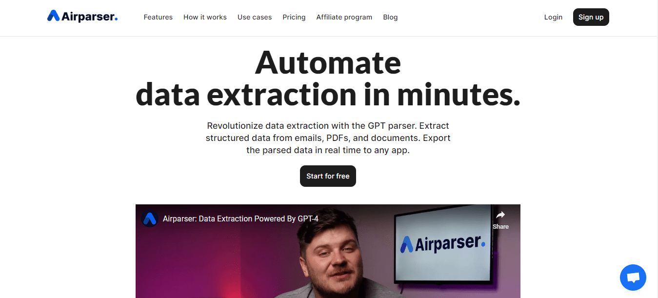 Airparser - Best Data Extraction Tool With GPT