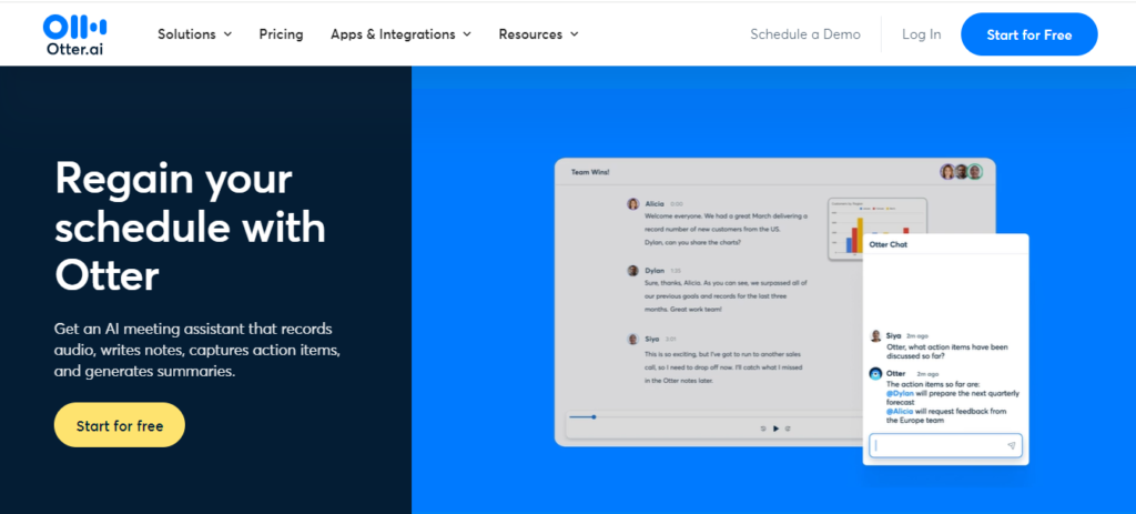 Otter AI - Write Notes and Summarize Meetings 30X Faster