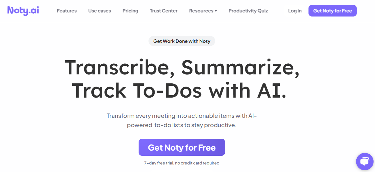 Noty AI - AI Meeting Assistant that Transcribes & Summarizes