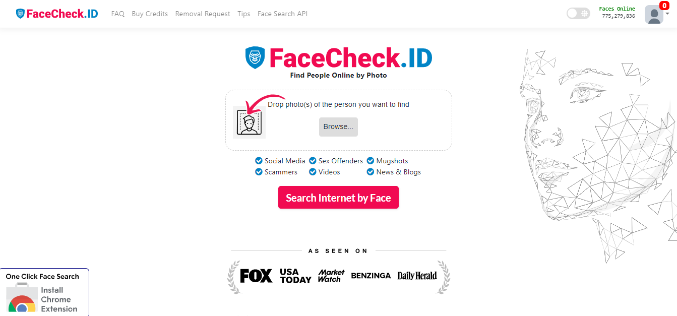 FaceCheck Face Recognition Search Engine (Free Trial)
